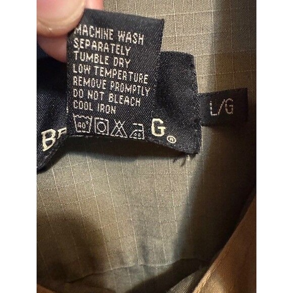 Browning Mens LRG Heavy Cotton Long Sleeve Button Front Hunting Shirt Green EUC - Picture 5 of 14